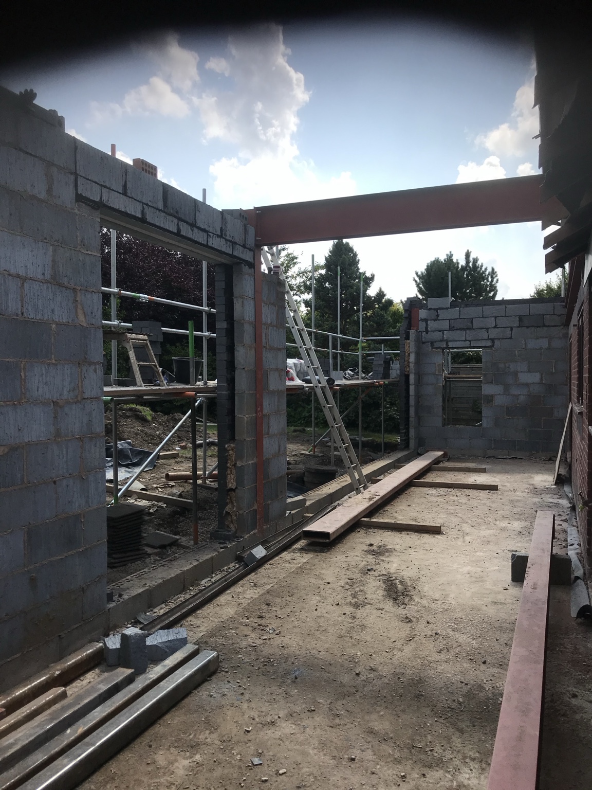 Rear extension structure and steelwork — Rear Double Extension, Ellenbrook, Worsley