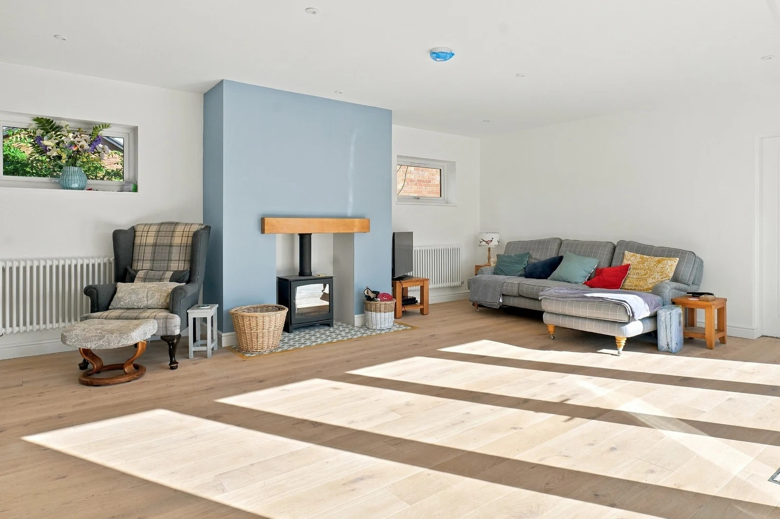 Completed living room at Casa’s Cobbetts Way renovation in Wilmslow